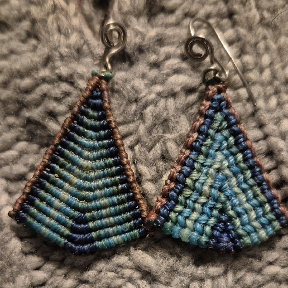 Macrame Blue and Violet EARRINGS